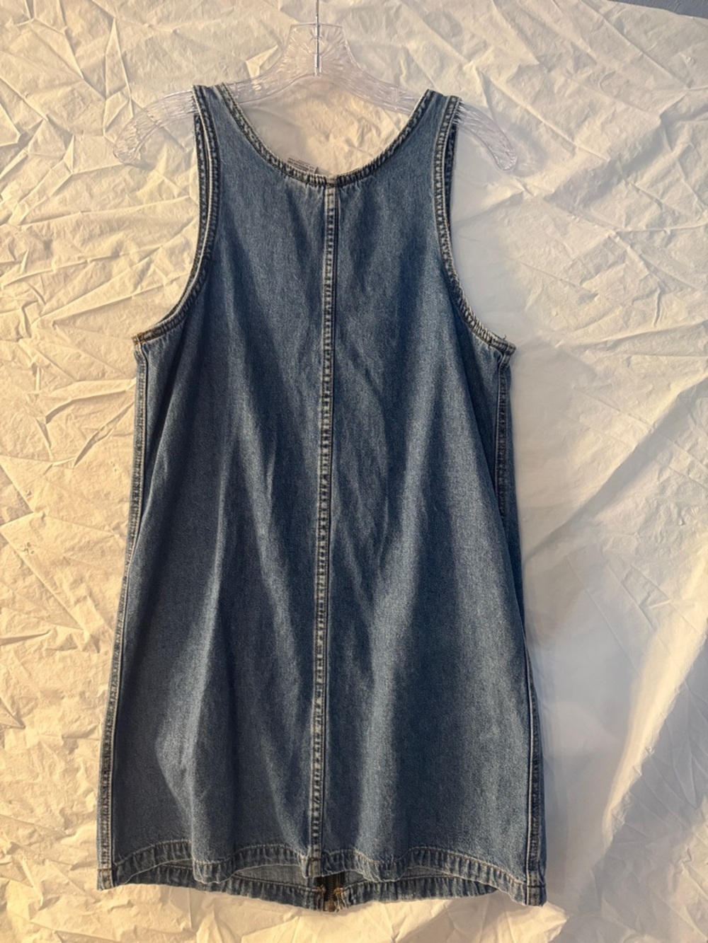 Vintage 90’s Y2K Bill Blass Sleeveless Denim Mini Dress in Medium Blue - Picture 4 of 4